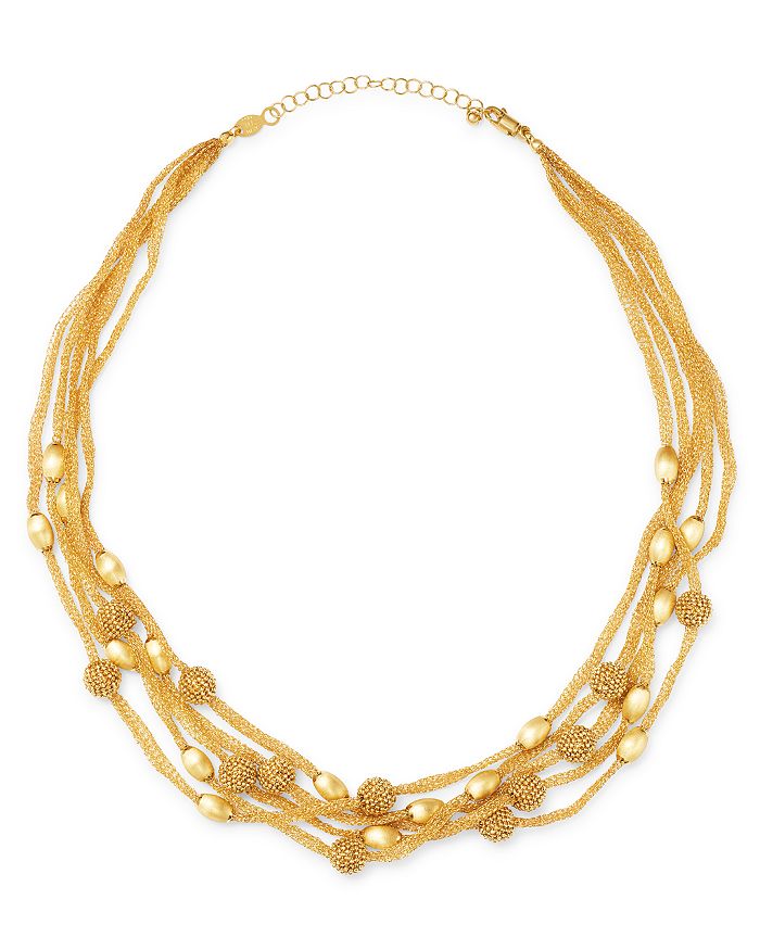 Bloomingdale's 14K Yellow Gold Beaded 5-Row Mesh Necklace, 17