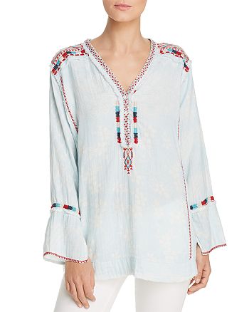 Johnny Was Moby Printed Gauze Blouse | Bloomingdale's