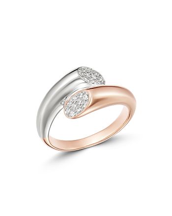Bloomingdale's - Pav&eacute; Diamond Bypass Ring in 14K White & Rose Gold, 0.10 ct. t.w. - 100% Exclusive