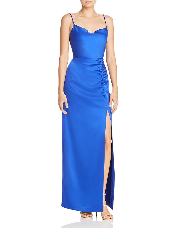 Laundry by Shelli Segal DrapeNeck Ruched Gown Bloomingdale's