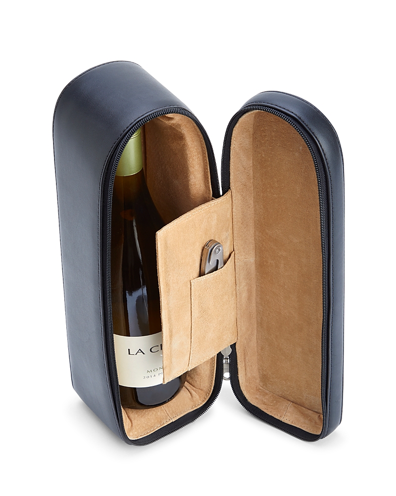 Royce New York Leather Wine Carrying Case In Black