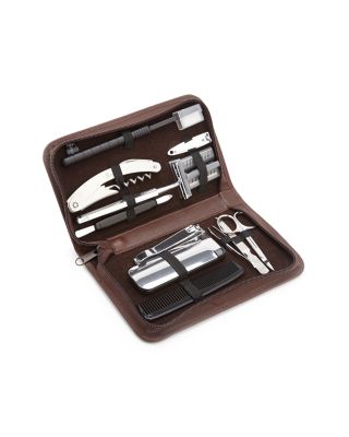 Leather Travel & Grooming Toiletry Kit