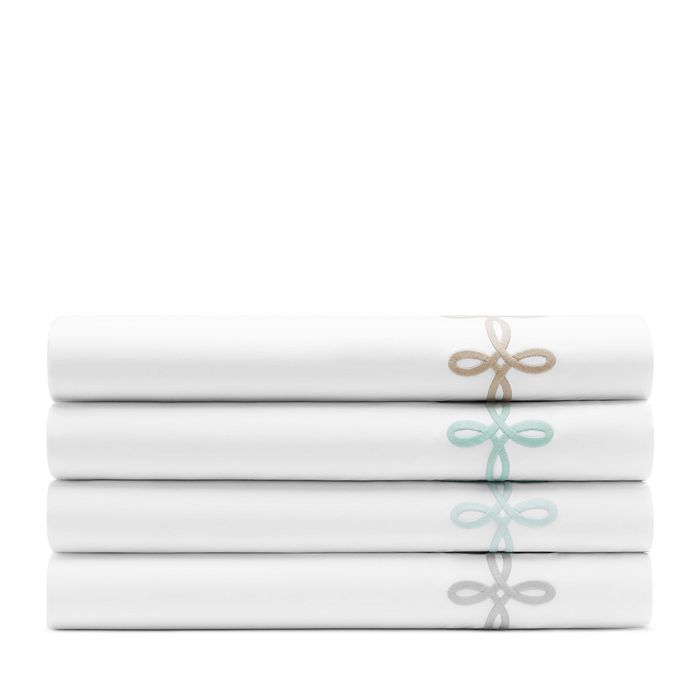 Matouk Gordian Knot Percale Flat Sheet, King In Silver