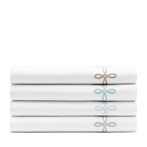Matouk Gordian Knot Percale Flat Sheet, Full/queen In Silver