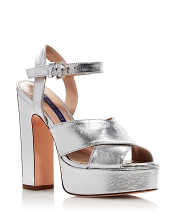 Stuart Weitzman Women's Joni Metallic Platform Sandals | Bloomingdale's