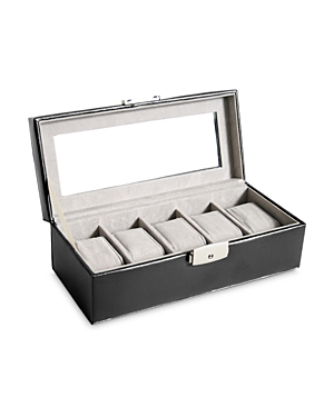 Royce New York Leather Watch Box Display Case In Black