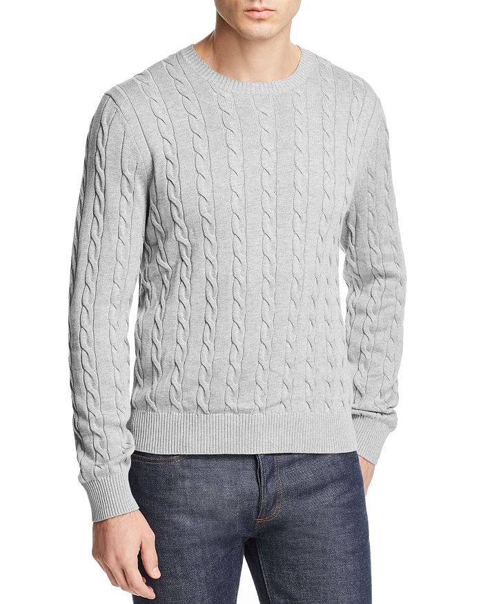 Brooks Brothers Cable Knit Crewneck Sweater Bloomingdale's