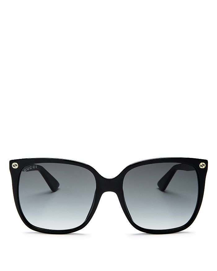Gucci Women's Square Sunglasses, 57mm In Black/smoke