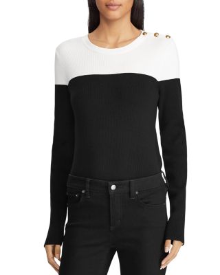 ralph lauren button shoulder sweater