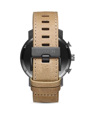 Chrono Tan Leather Strap &amp; Gray Dial Chronograph, 45mm