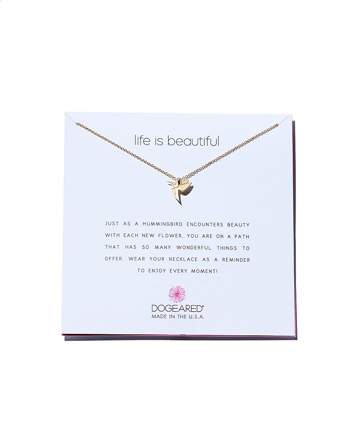 Dogeared Life Is Beautiful Necklace, 16 In Gold