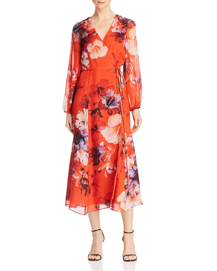 Michelle mason long sleeve wrap dress top