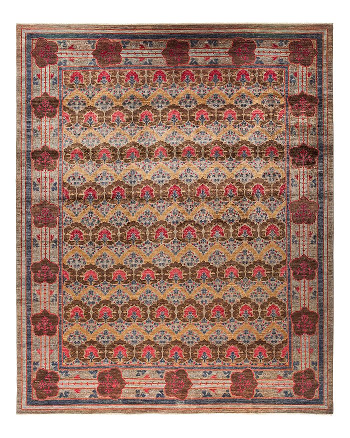 Bloomingdale's Solo Rugs Arts & Crafts Collection Palmette Hand-knotted Area Rug, 11'8 X 14'6 In Brown