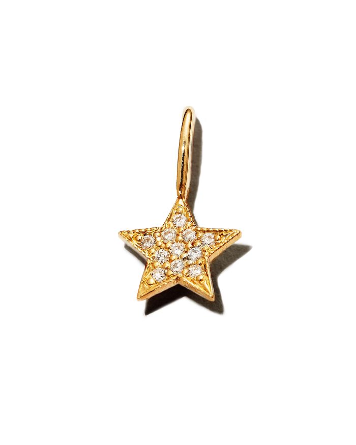 Zoë Chicco 14k Yellow Gold Midi Bitty Diamond Star Charm In White/gold