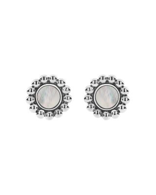 Sterling Silver Maya Mother-Of-Pearl Circle Earrings