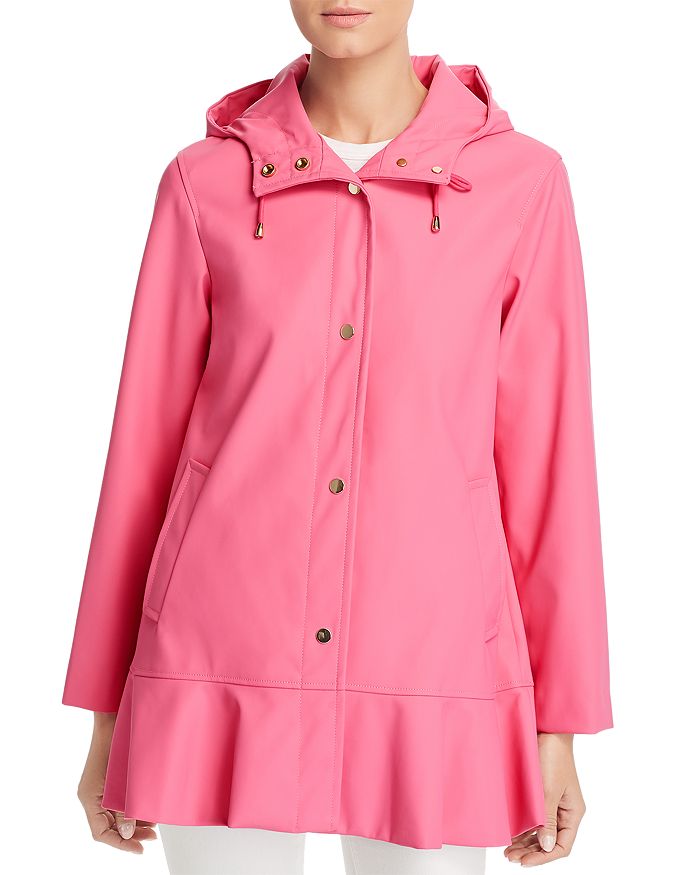 Kate Spade New York Matte Coated Flounce Jacket In Electric Pink