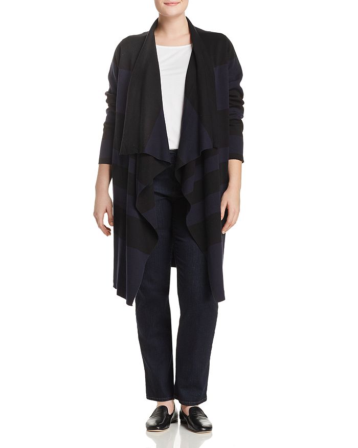 525 America Plus Striped Drape Front Duster Cardigan Bloomingdale s