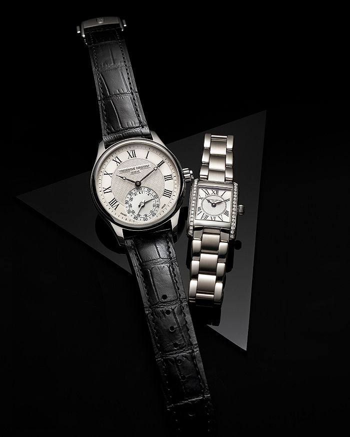 Shop Frederique Constant Classics Carree Diamond Watch, 23mm X 21mm In White/silver