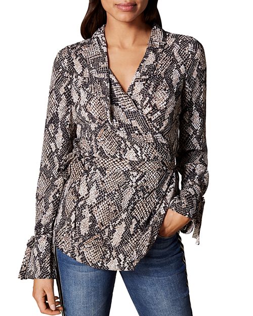 KAREN MILLEN - Snake Print Wrap Top