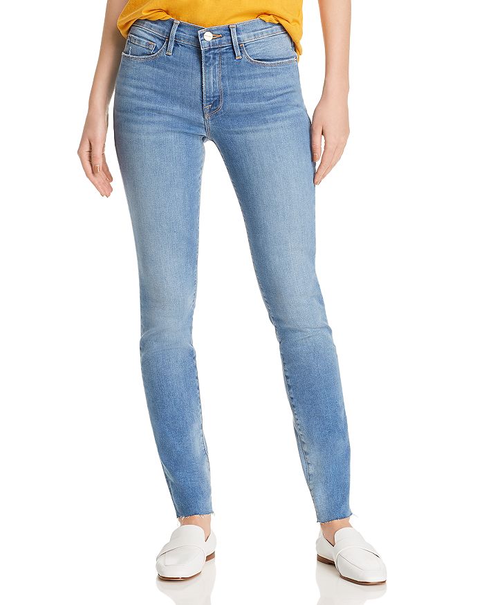 FRAME Le Skinny De Jeanne Raw-Edge Jeans in Beso - 100% Exclusive ...