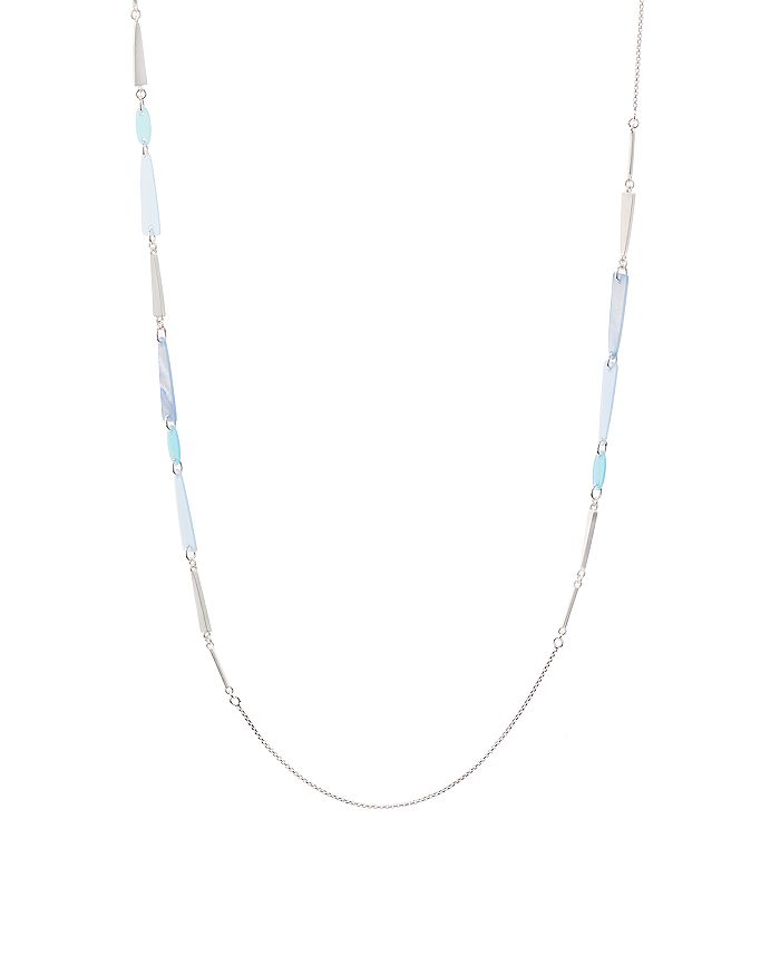 Kendra Scott Aylin Long Station Necklace In Sky Blue Mix/silver