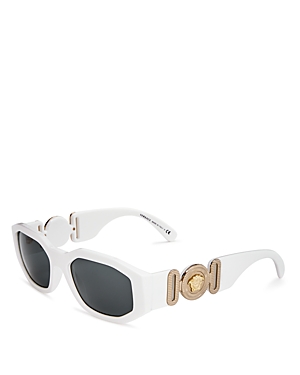 Versace Square Sunglasses, 53mm In White/gray Solid