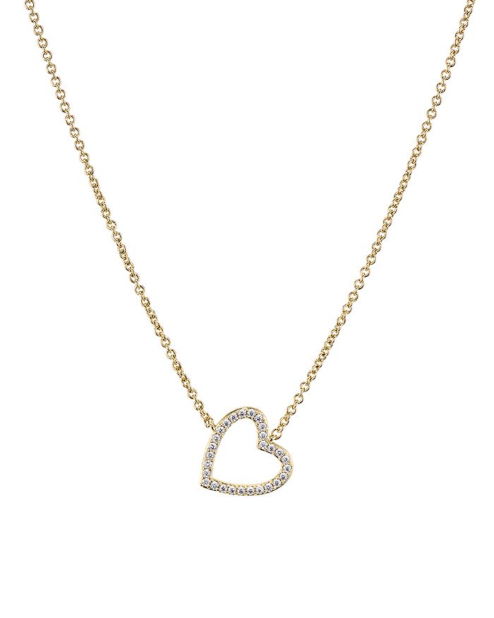 Nadri Valentine's Day Pave Open Heart Necklace, 16 In Gold