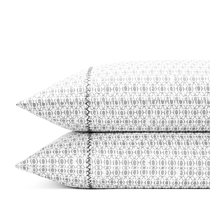 John Robshaw Kama King Pillowcase, Pair In Gray/white