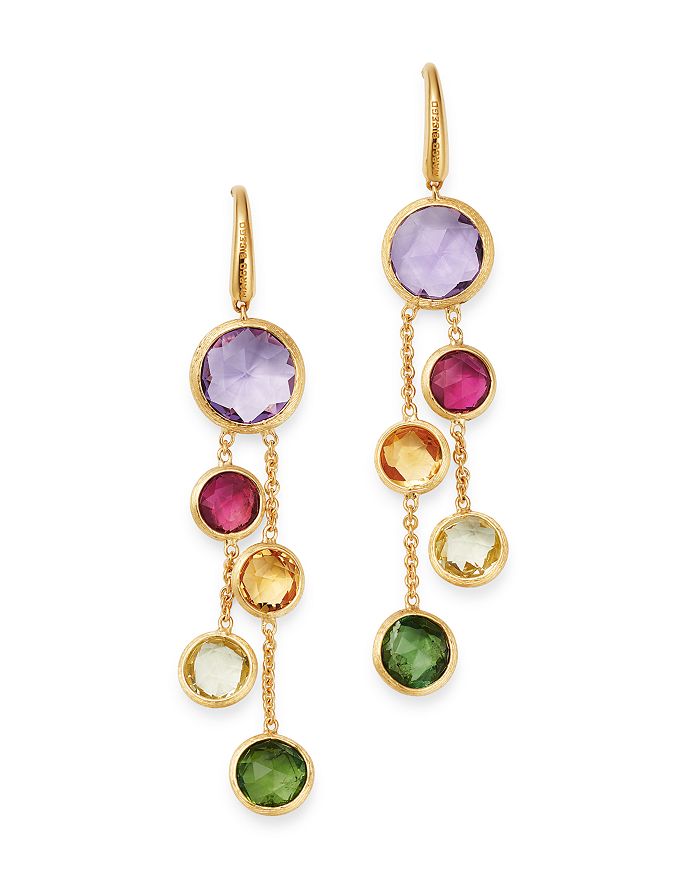 Marco Bicego 18K YELLOW GOLD JAIPUR COLOR TWO-STRAND GEMSTONE DROP EARRINGS