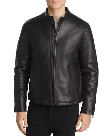 Cole Haan Zip-Front Leather Jacket | Bloomingdale's