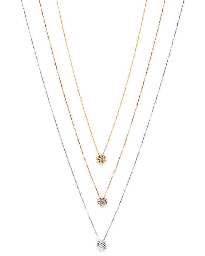 Shop Bloomingdale's Diamond Cluster Pendant Necklace In 14k Yellow Gold, 0.15 Ct. T.w. - 100% Exclusive In White/gold