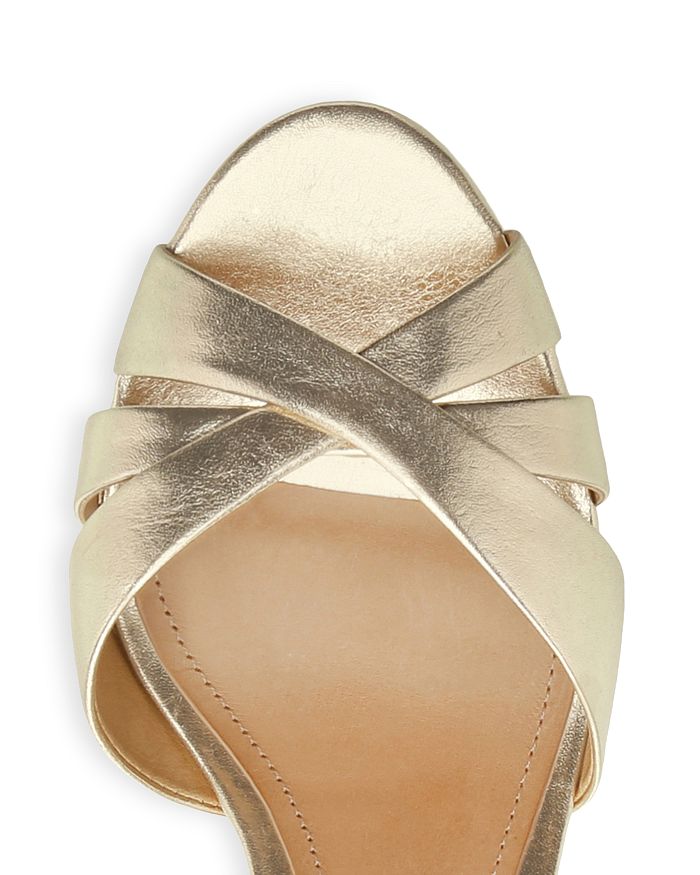 Shop Schutz Women's Keefa High-heel Platform Sandals In Platina Gold Leather