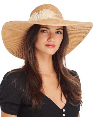 August Hat Company Floral-Trim Floppy Hat | Bloomingdale's