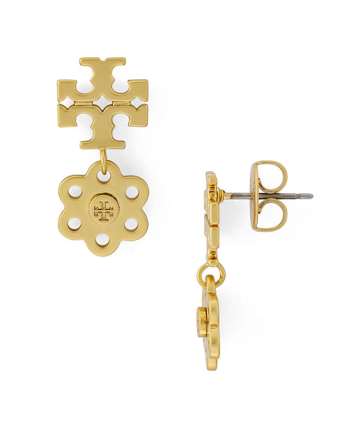 logo charm earring in gold