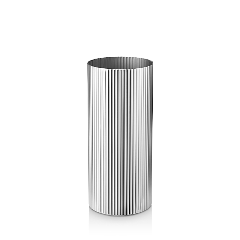 Georg Jensen Stainless Steel Large Bernadotte Vase In Silver