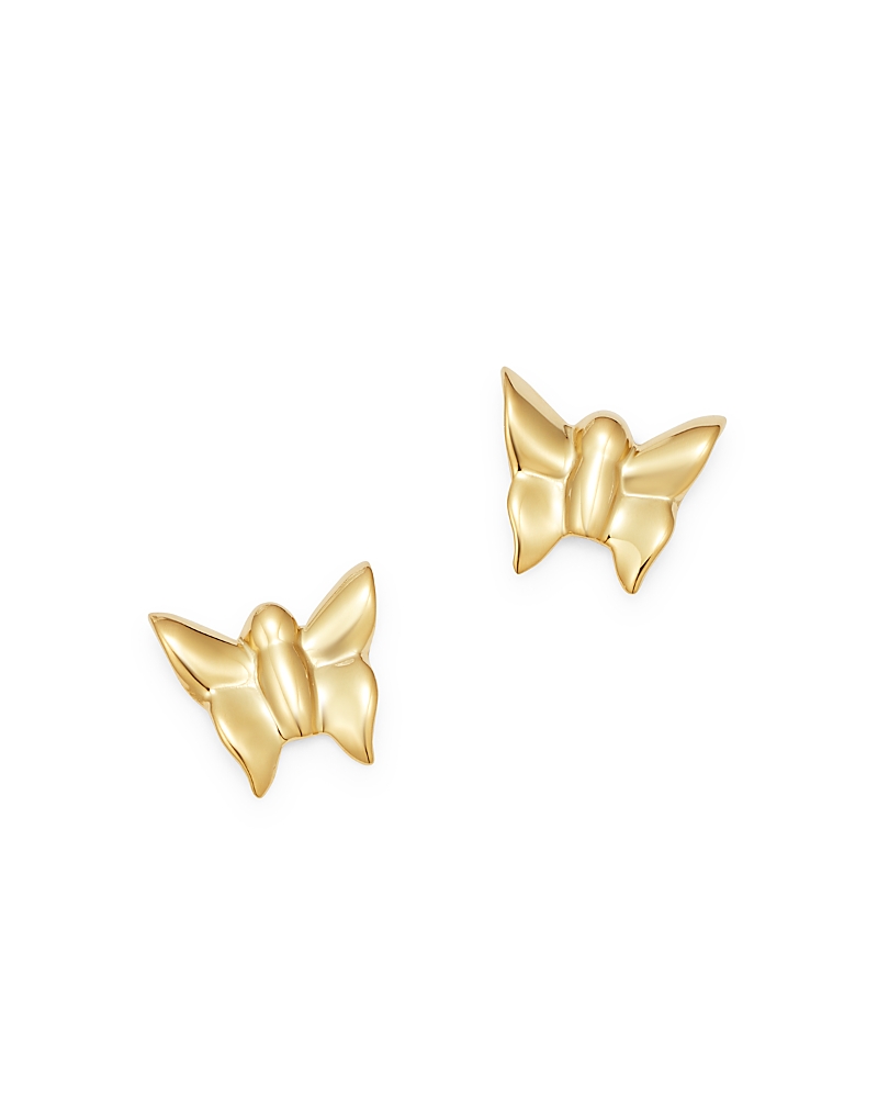 Moon & Meadow 14k Yellow Gold Butterfly Stud Earrings - Exclusive In Gold
