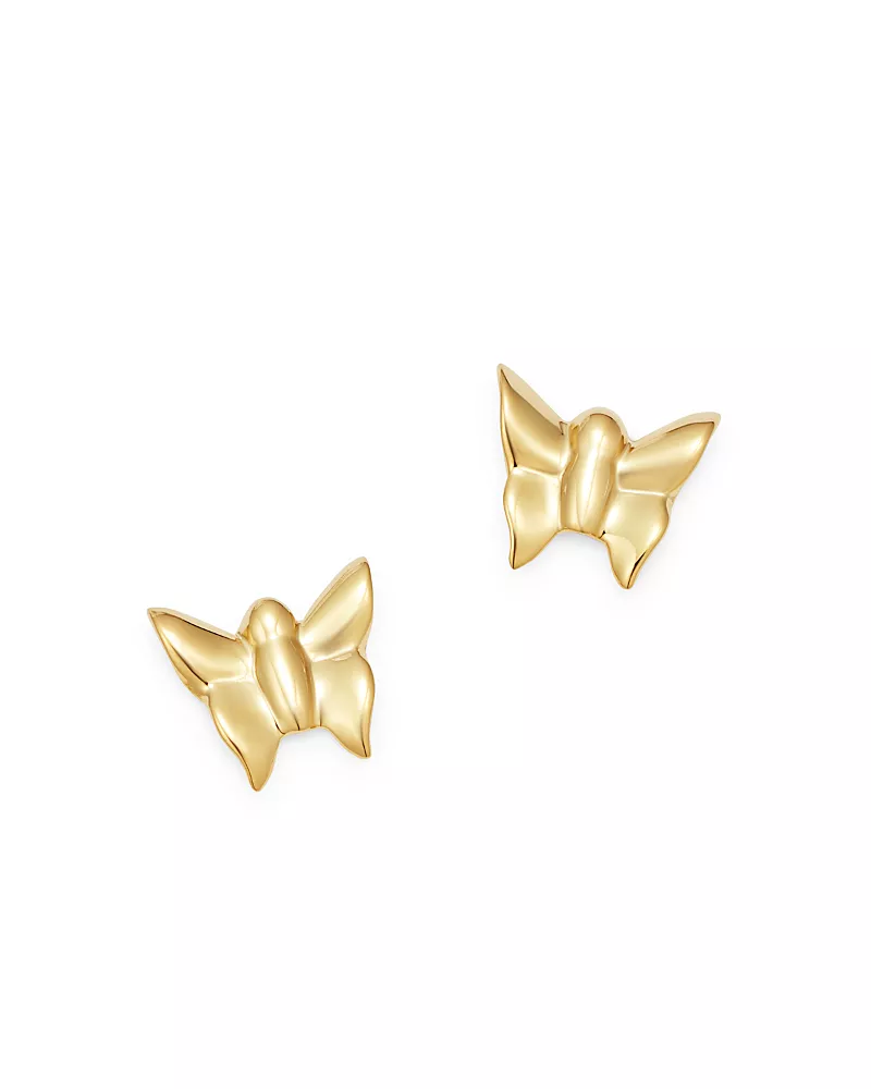 Moon & Meadow 14K Yellow Gold Butterfly Stud Earrings - Exclusive
