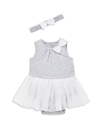 Little Me Girls Glittery Tutu Bodysuit Headband Set Baby