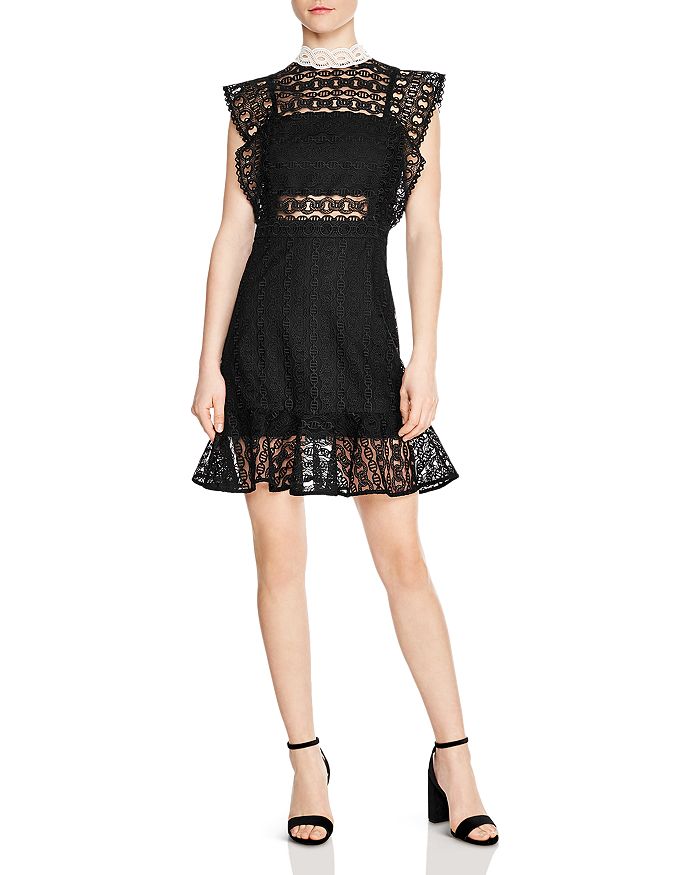 Sandro France ChainLink Lace Mini Dress Bloomingdale's