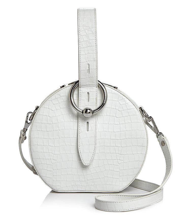 Rebecca Minkoff Kate Croc Embossed Leather Circle Crossbody