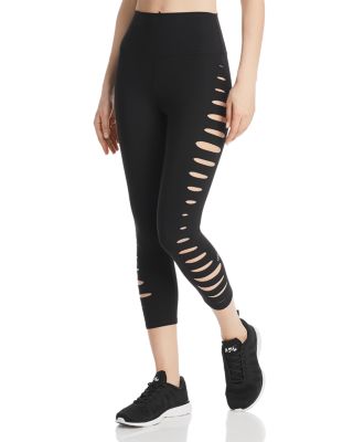 Waist Slice Cutout Cropped Leggings 