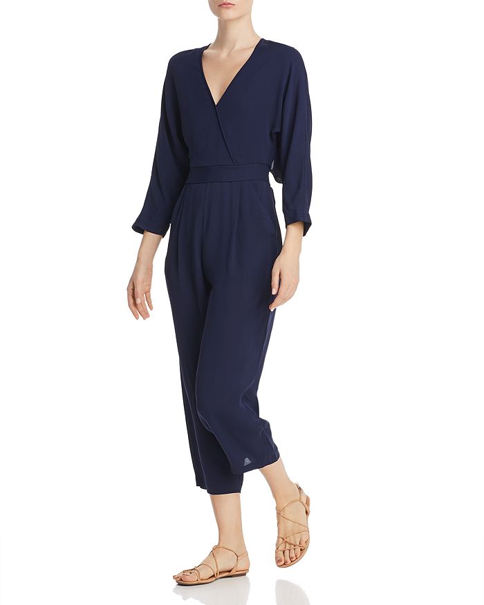 Whistles Crepe Cropped Jumpsuit - 100% Exclusive In Navy