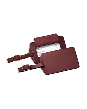 Shop Royce New York Leather Luggage Tag In Burgundy