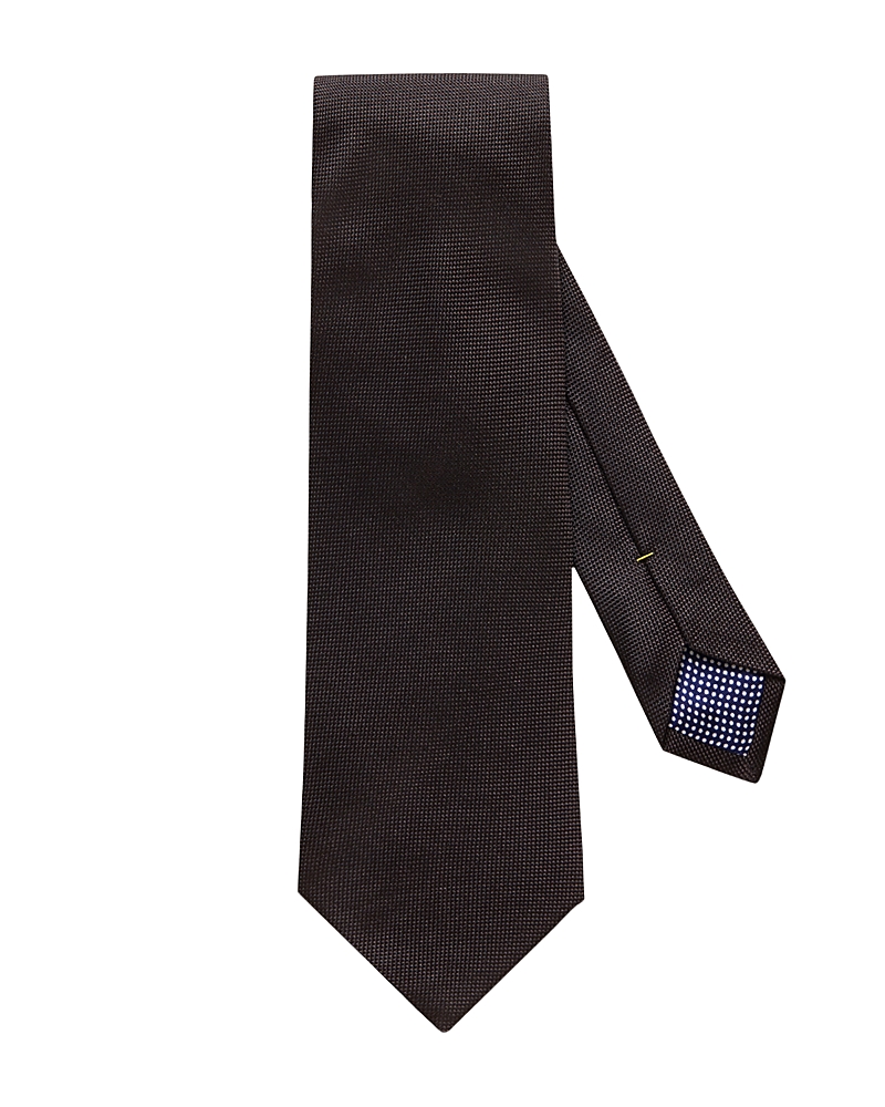 Eton Solid Textured Silk Classic Tie In Black