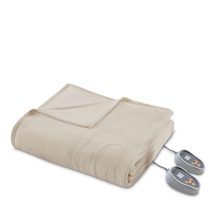 Shop Beautyrest Electric Microfleece Heated Blanket, Full In Natural