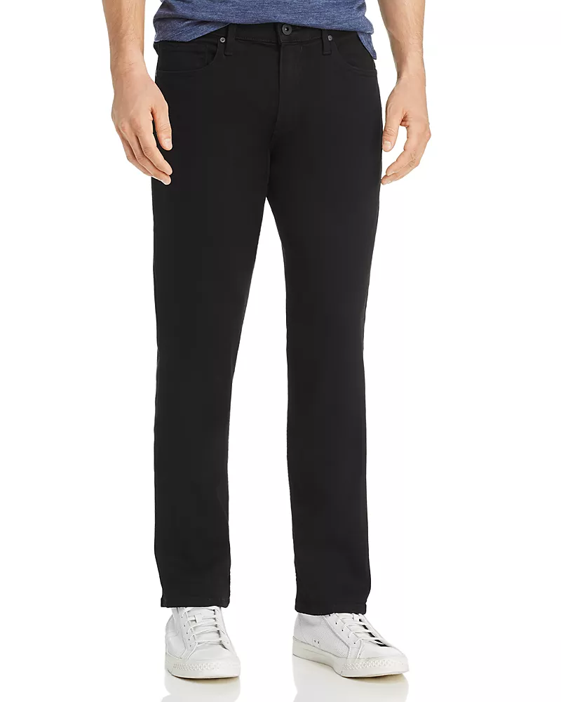 Paige Normandie Straight Fit Jeans in Black Shadow
