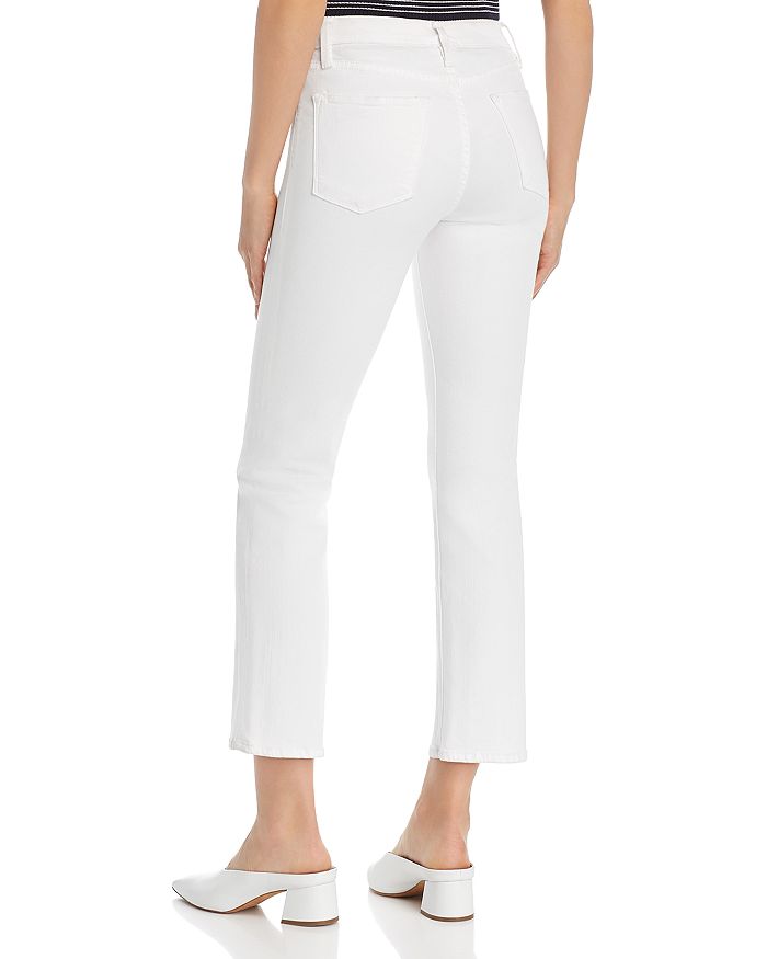 Shop Frame Le High Rise Straight Ankle Jeans In Blanc