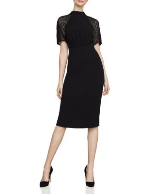 bcbg lace inset sheath dress