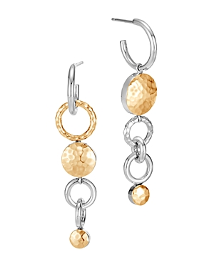 John Hardy Accessories 18K YELLOW GOLD & STERLING SILVER DOT INTERLINK DROP EARRINGS