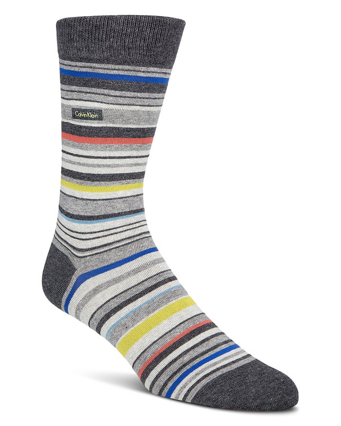 Calvin Klein Barcode Multistripe Socks In Frost Grey | ModeSens